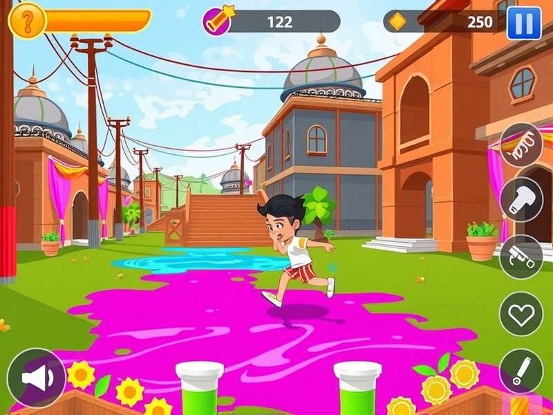 Vibrant Holi Runner Game Screenshot